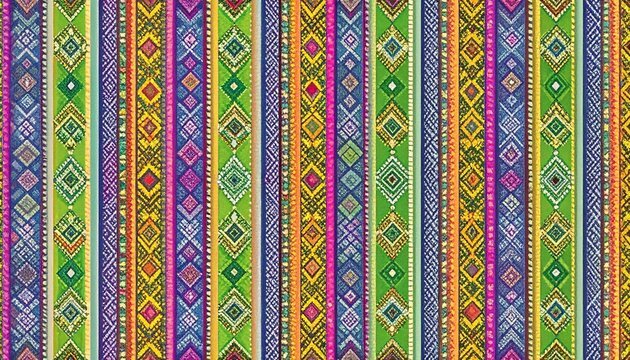 Indigenous Latin American Tribal Textile Seamless Vector Pattern Collection.