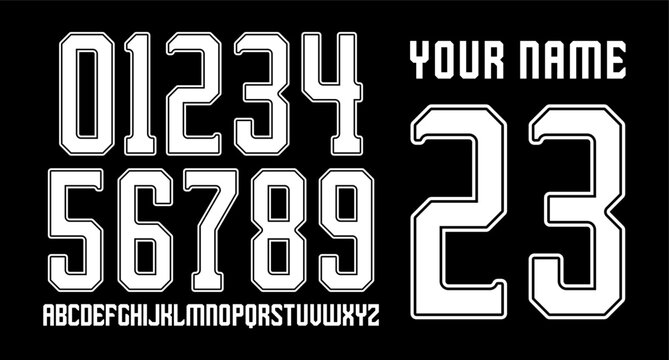 numberset modern nameset jersey	
