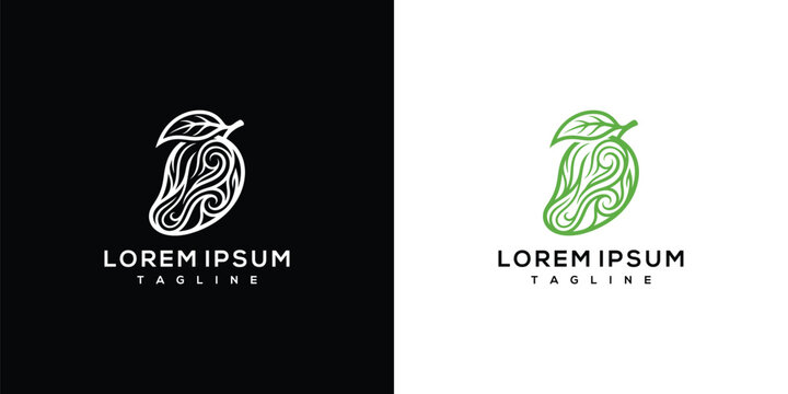 Exotic Mango Logo Design With Ornate Details