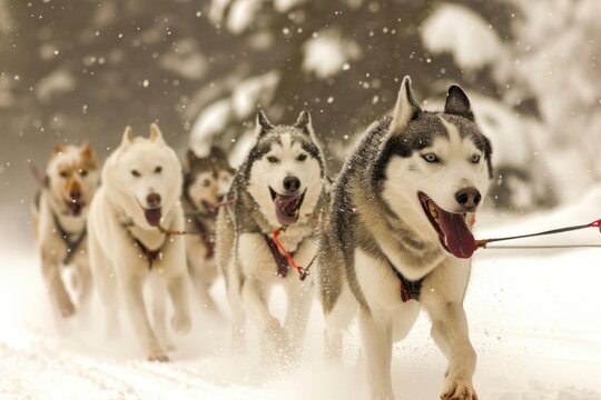Dog sledding dogsled mammal animal.