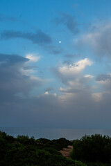 Clear blue sky with wispy clouds drifting gently y Cadiz, Spain © josevgluis