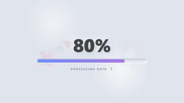 Progress Bar Loading from 0% to 80% Animation