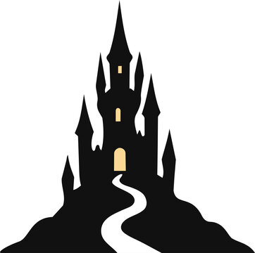 Tall Gothic Castle Silhouette