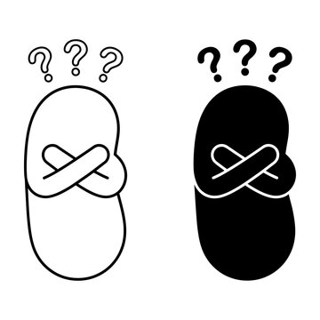 Confused twins with question marks on heads