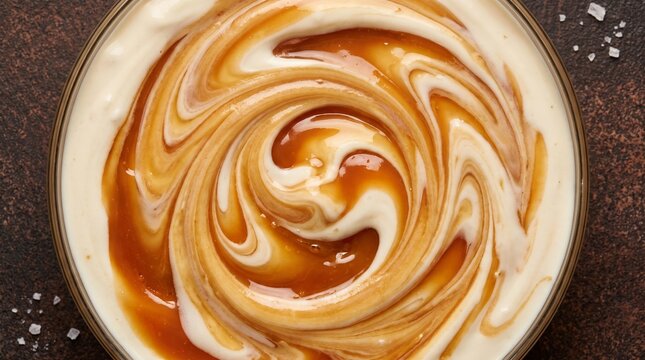 Abstract caramel and vanilla cream marble pattern