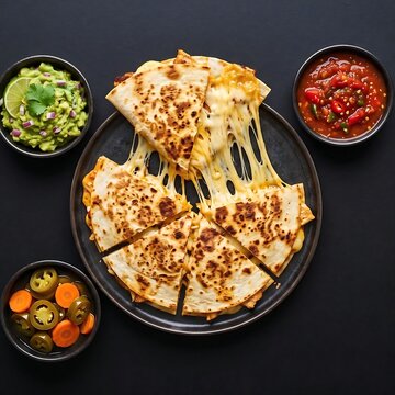 gorditas, traditional mexican snacks  stuffed with chicharron or cheese on black background.	
 