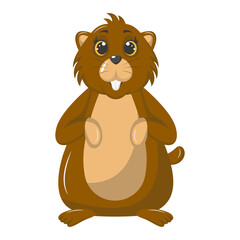 Fototapeta premium Groundhog Illustration in Cartoon Design.
