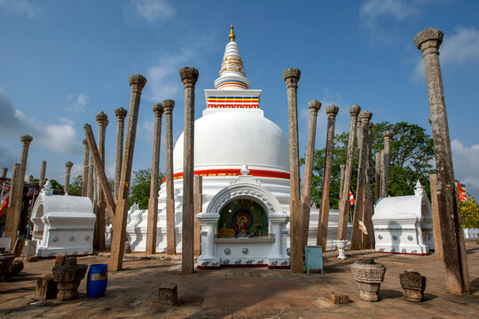 The Thuparama Dagoba at Anuradhapura is the oldest Buddhist dagoba in Sri Lanka. It was constructed by Devanampiya Tissa in the 3rd Century BC and is surrounded by 41 ancient stone pillars.