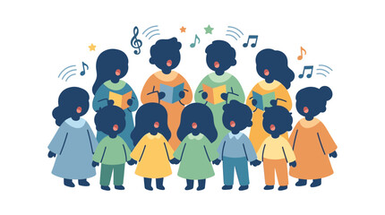 Fototapeta premium Diverse Group of Children Singing Together in a Choir