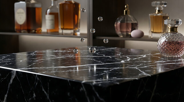 Luxury Nero Marquina dark marble surface