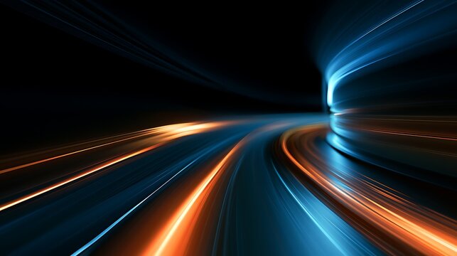 Abstract light trails fast speed motion blur effect