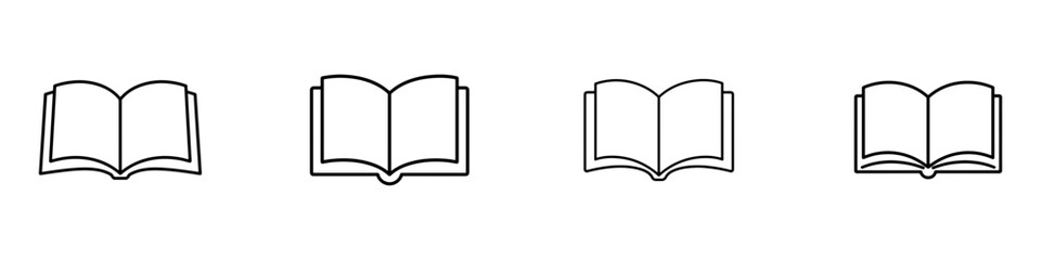 Fototapeta premium Book icon isolated on white background, simple vector illustration for education, reading and literature.