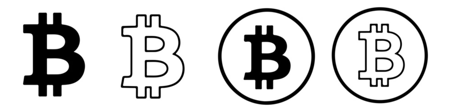 Bitcoin icon vector with cryptocurrency payment symbol and digital currency logo for finance technology.