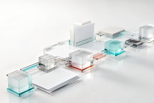 Procurement process glass flow background