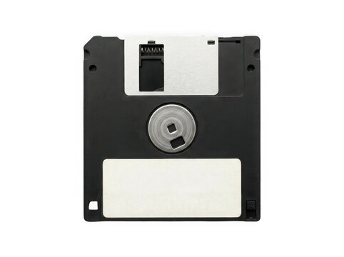 Vintage 35 inch floppy disk isolated on transparent background