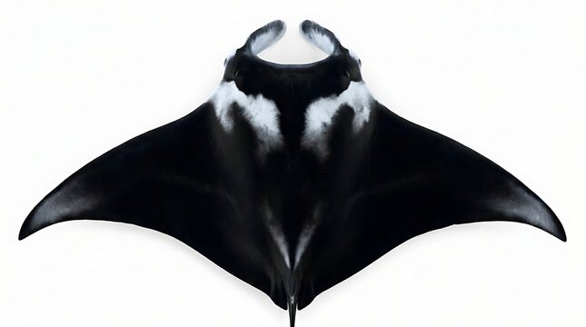 Manta ray illustration isolated on white background for marine life design projects