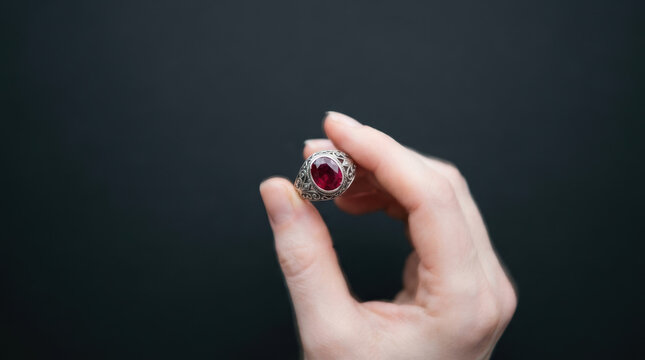 Halloween day dead gemstone ring hand jewelry