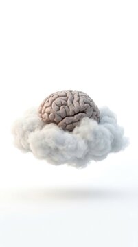 Human Brain Resting in Soft Cloud Concept of Relaxation Mental Escape and Recovery