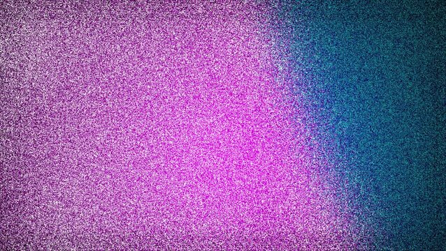 Abstract grainy transition featuring vibrant magenta sparkle texture shifting into deep blue glittering surface with soft cinematic motion and high resolution digital noise for dynamic video overlays.