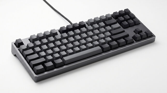 Mode mi imalist da k mecha ical compute keyboa d o a white backg ou d
