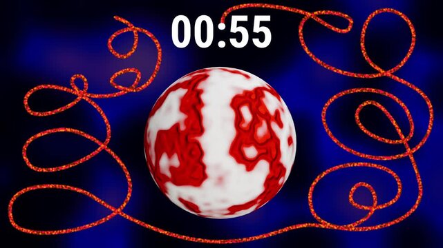 Halloween Timer with Scary Eye 60 to 0 - Countdown 60 seconds 