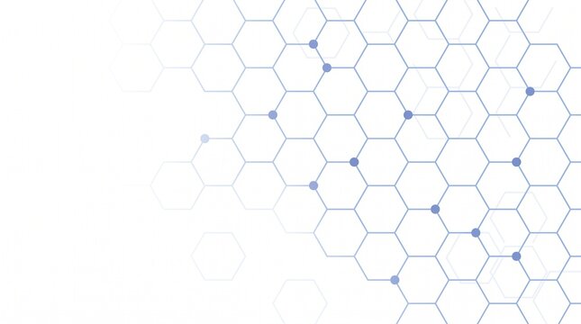 Blue hexagonal tech grid background with connected nodes