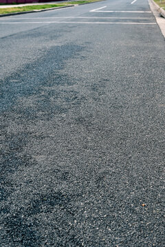 close up of suburban bitumen road