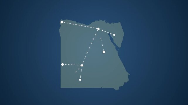 Egypt Communication Network with Signals Connecting Multiple Locations