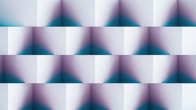Seamless repeating geometric abstract pattern with curved folded purple blue gradient 3d paper blocks modern minimalist seamless texture background