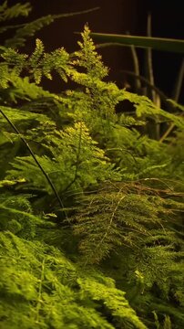 Beautiful Green Asparagus Fern Leaves in Soft Lighting