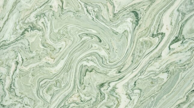 Swirling green and white marble stone texture pattern