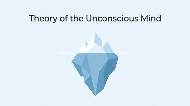 Theory of the unconscious mind iceberg graphic representing psychological depth and hidden mental processes vector