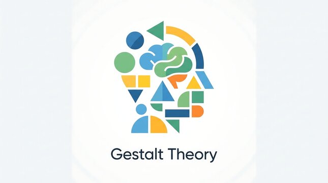 Gestalt theory brain illustration representing perception and cognitive patterns