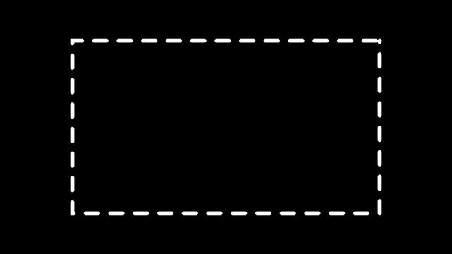 Dotted rectangle Motion Path Animation on transparent background.