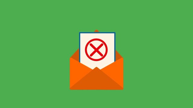 Email sending error notification icon featuring an envelope with a crossing mark, symbolizing failed delivery, message rejection, communication problems, or mail transmission issues.