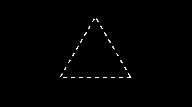 Dotted triangle Motion Path Animation on transparent background.
