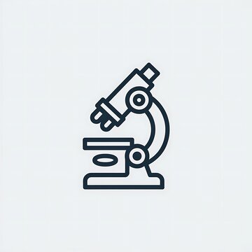 Black outline microscope icon for science and research
