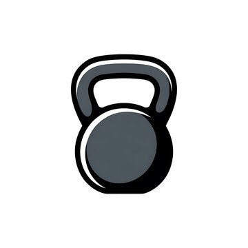 Simple black kettlebell icon for fitness and gym workout