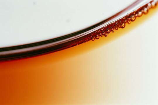 Close-up of coffee cup with rich crema and dark liquid surface
