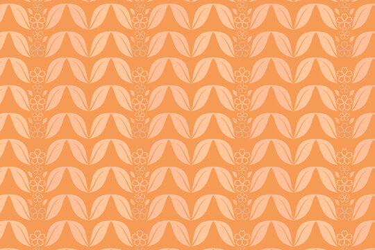 Abstract seamless pattern with repeating orange wave shapes on a soft background