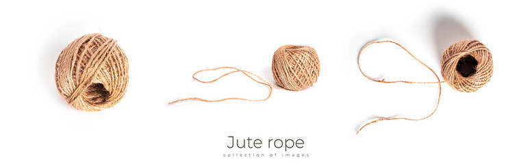 Jute rope isolated on a white background. Hemp rope. High quality photo © Светлана Гуркова