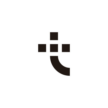 Letter Lt tL L t square geometric symbol simple logo vector