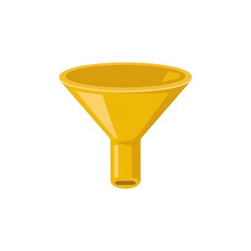 Yellow plastic funnel for kitchen or industrial use