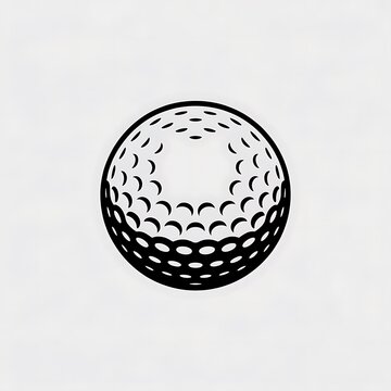 Black and white golf ball icon