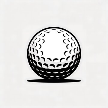 Black and white golf ball icon illustration