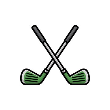 Two crossed golf clubs icon