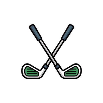 Two crossed golf clubs icon