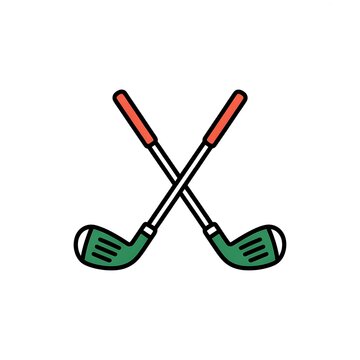 Two crossed golf clubs icon