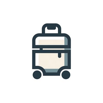 Simple travel suitcase icon on white background
