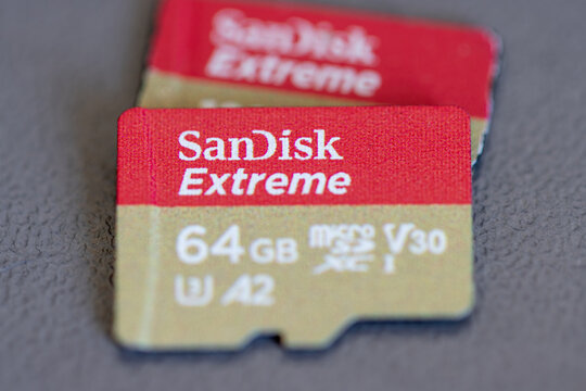 SanDisk extreme microSD memory cards produced by an American multinational computer semiconductor company SanDisk.